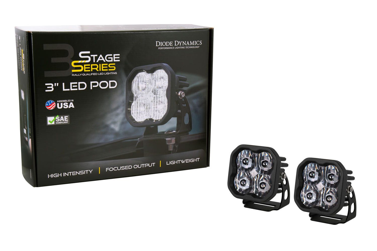 Stage Series 3" SAE/DOT White Flood LED Pod (pair)