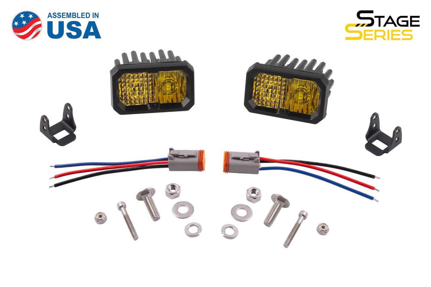 Stage Series 2" SAE Yellow Flood LED Pod (pair)
