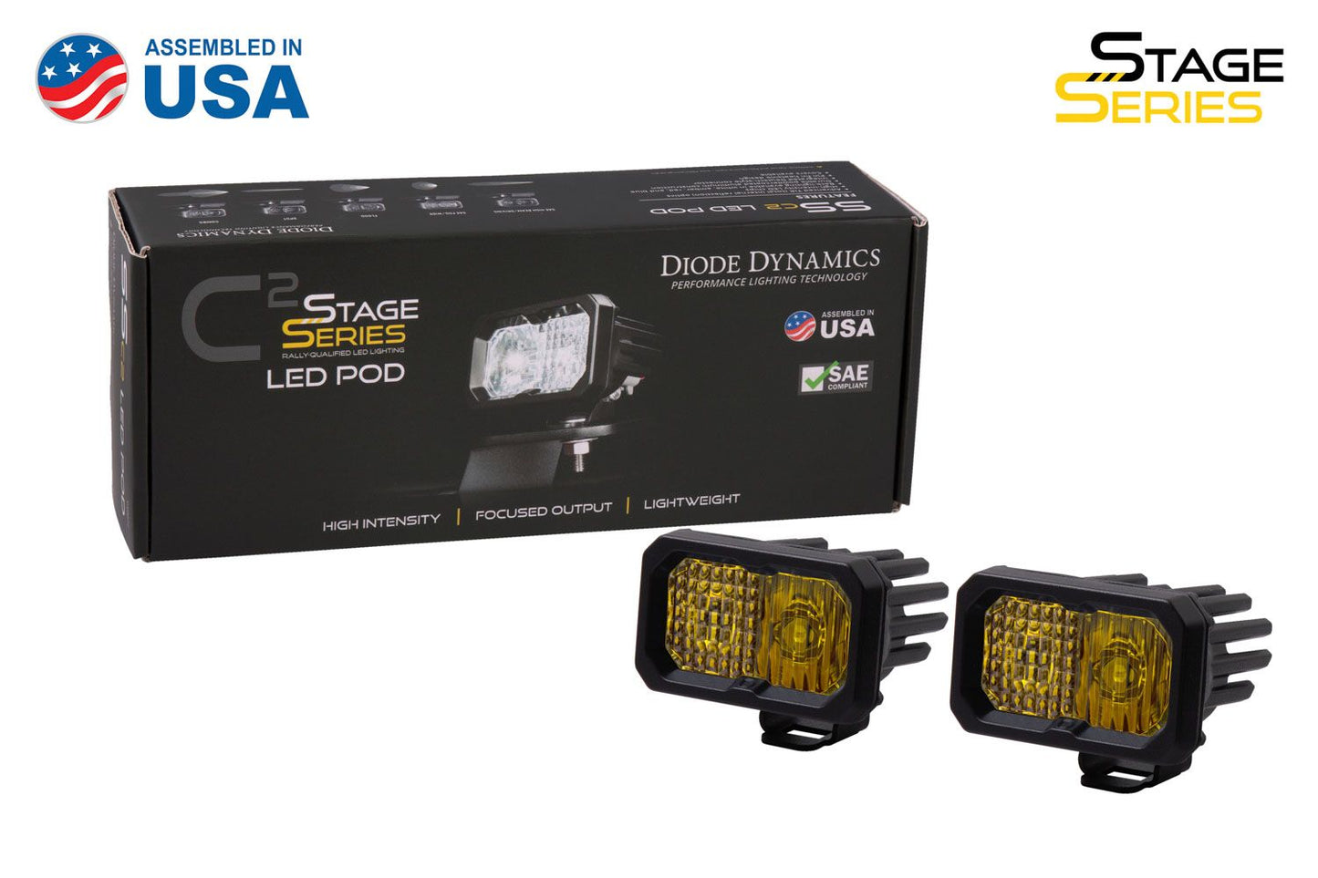 Stage Series 2" SAE Yellow Flood LED Pod (pair)